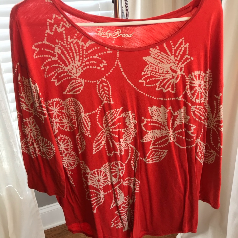 Lucky Brand Scoop Neck, T-Shirt, Large